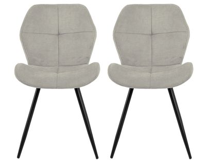 Manilla - Lot De 2 Chaises - En Tissu Microfibre - Pieds En Métal
