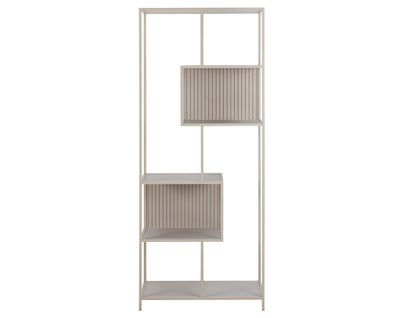 Anthea - Étagère Filaire Métal Avec Plaquage En Effet Bois Blanchi - 77 Cm - Gris