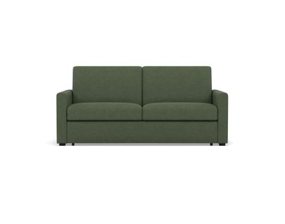 Julia - Canapé 3 Places Convertible Express Couchage Quotidien 140 Cm Matelas 14 Cm En Tissu Vert