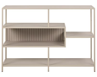 Anthea - Étagère Filaire Métal Avec Plaquage En Effet Bois Blanchi - 114 Cm - Gris