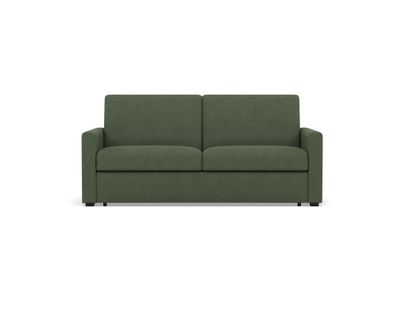 Julia - Canapé 3 Places Convertible Express Couchage Quotidien 140 Cm Matelas 18 Cm En Tissu Vert