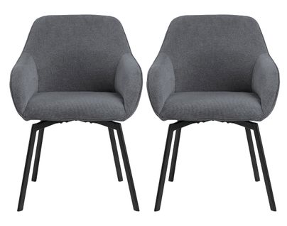 Juno - Lot De 2 Chaises Pivotantes - Pieds En Acier - En Tissu