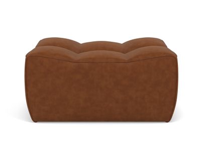 Alya - Pouf En Simili Cognac