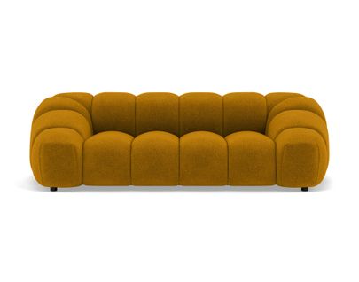 Ava - Canapé 3 Places En Velours Texturé Jaune