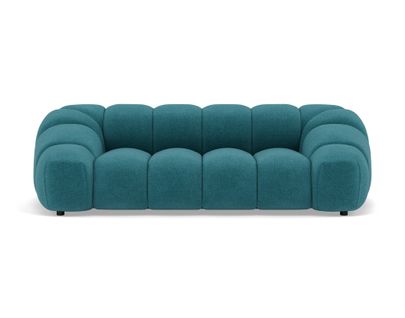 Ava - Canapé 3 Places En Velours Texturé Bleu