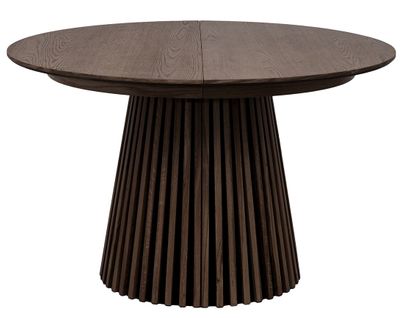Freya - Table à Manger Ronde Extensible - Effet Bois Foncé - 4 à 8 Personnes