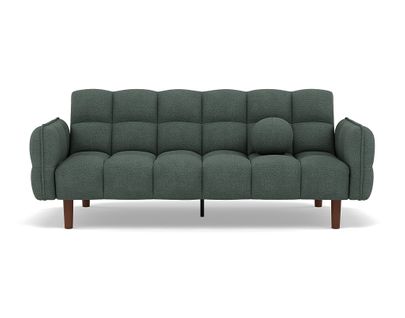 Canapé Droit Convertible 2 Places Adam En Tissu Texturé Vert