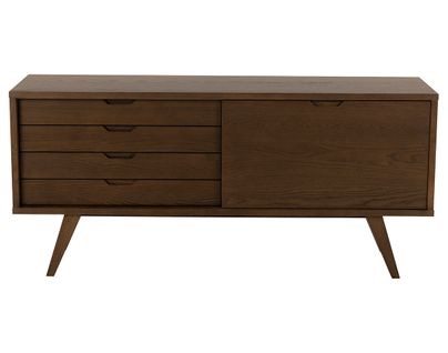 Pauline - Buffet - Chêne Foncé - 4 Tiroirs Et 1 Porte - 160 Cm