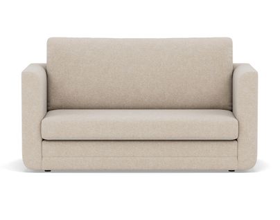 Canapé Droit Convertible 2 Places Isana En Tissu Beige