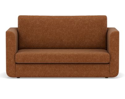 Canapé Droit Convertible 2 Places Isana En Tissu Terracotta