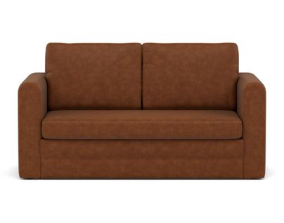 Canapé Droit Convertible 2 Places Marilia En Simili Cognac