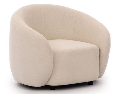 Flore - Fauteuil En Tissu Bouclette Beige