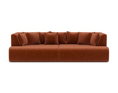 Onyx - Canapé Droit 4 Places Avec Double Méridienne - Assise Profonde - En Velours Côtelé