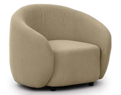 Flore - Fauteuil En Tissu Bouclette Taupe
