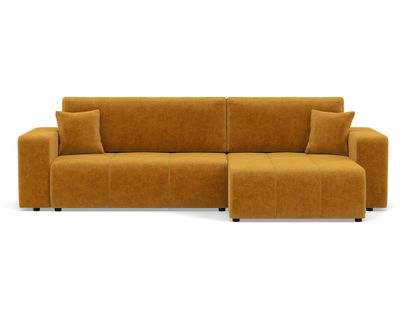 Nicole - Canapé D'angle Réversible 5 Places Convertible Avec Coffre En Tissu