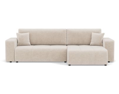 Nicole - Canapé D'angle Réversible 5 Places Convertible Avec Coffre En Tissu