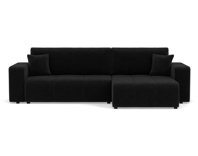 Nicole - Canapé D'angle Réversible 5 Places Convertible Avec Coffre En Tissu