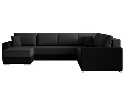 Epona - Canapé Panoramique D'angle Réversible 7 Places Convertible Avec Coffre En Tissu