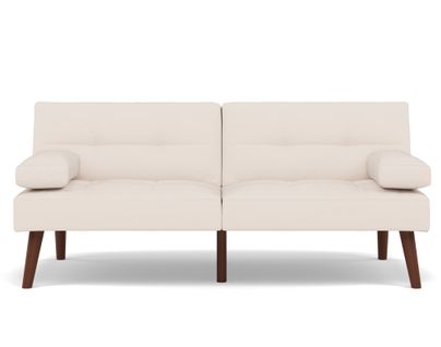 Canapé Droit Convertible 2 Places Philae En Simili Blanc