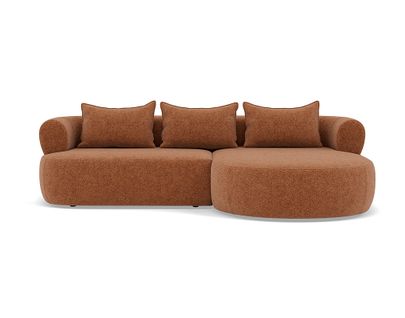 Angela - Canapé D'angle Droit 4 Places En Velours Texturé