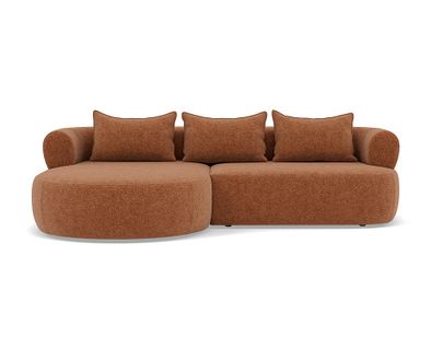 Angela - Canapé D'angle Gauche 4 Places En Velours Texturé