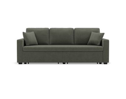 Cyrus - Canapé Droit 3 Places Convertible En Velours Côtelé