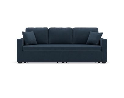 Cyrus - Canapé Droit 3 Places Convertible En Velours Côtelé