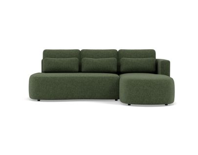 Canapé Angle Droit Convertible 4 Places Mahina En Tissu Texturé Vert