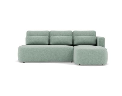 Canapé Angle Droit Convertible 4 Places Mahina En Tissu Texturé Bleu