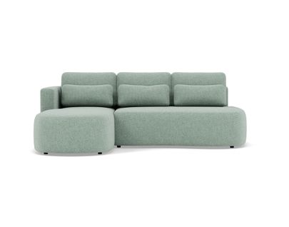 Canapé Angle Gauche Convertible 4 Places Mahina En Tissu Texturé Bleu