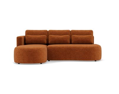 Canapé Angle Gauche Convertible 4 Places Mahina En Tissu Texturé Terracotta
