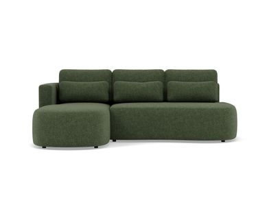 Canapé Angle Gauche Convertible 4 Places Mahina En Tissu Texturé Vert