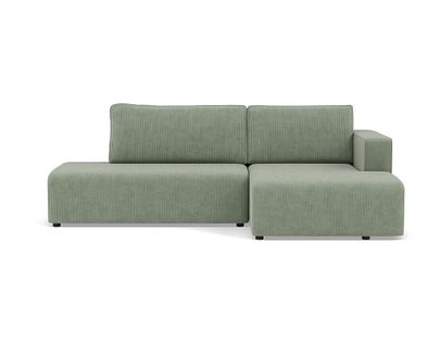 Canapé Angle Droit Convertible 4 Places Topaze En Velours Côtelé Vert Sauge