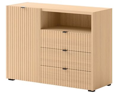 Judy - Buffet Bas 106 Cm - 1 Porte, 3 Tiroirs Et 1 Niche