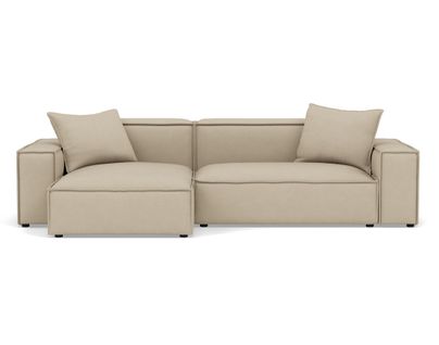 Atlas - Canapé D'angle Réversible 4 Places En Velours Texturé