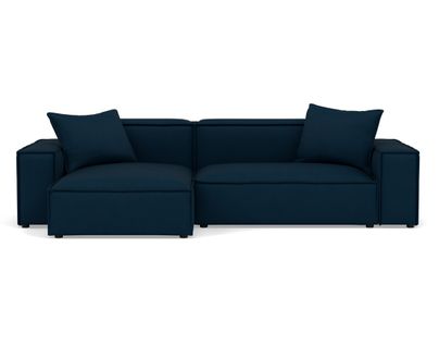 Atlas - Canapé D'angle Réversible 4 Places En Velours Texturé