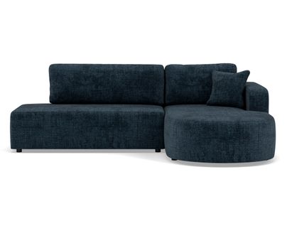 Canapé Angle Droit Convertible 4 Places Miro En Velours Texturé Bleu