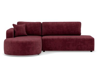 Canapé Angle Gauche Convertible 4 Places Miro En Velours Texturé Prune