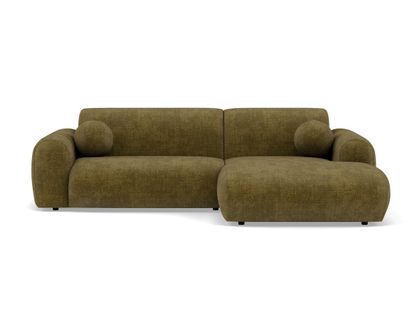 Louise - Canapé D'angle Droit 4 Places En Velours Texturé