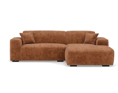Lison - Canapé D'angle Droit 4 Places En Velours Texturé