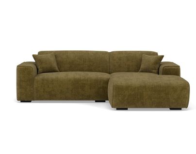 Lison - Canapé D'angle Droit 4 Places En Velours Texturé