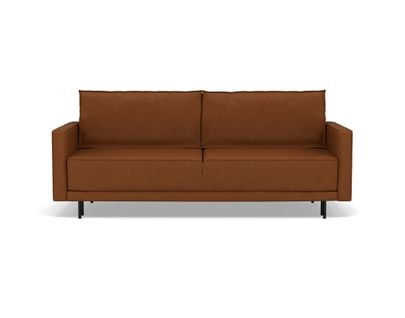 Canapé Droit Convertible 3 Places Charlie En Simili Cognac