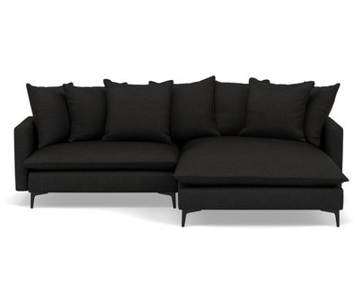 Madison - Canapé D'angle Réversible 4 Places En Tissu Texturé