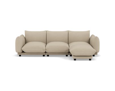 Jeanne - Canapé Modulable D'angle Réversible 4 Places En Velours Texturé