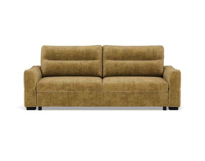 Canapé Droit Convertible 3 Places Anatole En Velours Texturé Jaune