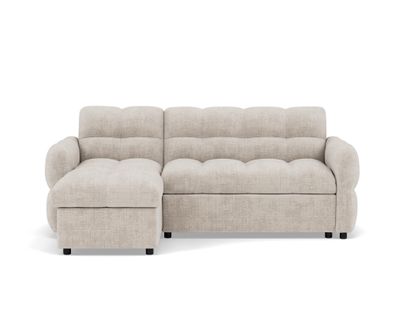 Octave - Canapé D'angle Réversible 4 Places Convertible Avec Coffre En Velours Texturé