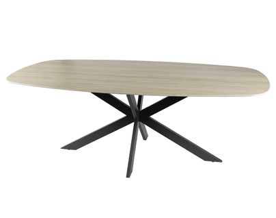 Ruben - Table à Manger - Plateau En Céramique 3d Effet Travertin - Pieds En Acier - 4 à 6 Personnes