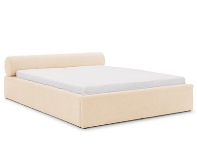 Billy - Lit Coffre - 140x190 Cm - En Tissu Texturé - Sommier Inclus