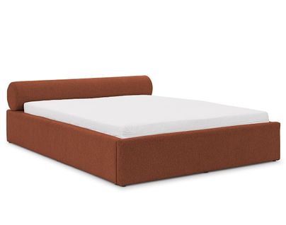 Billy - Lit Coffre - 160x200 Cm - En Tissu Texturé - Sommier Inclus