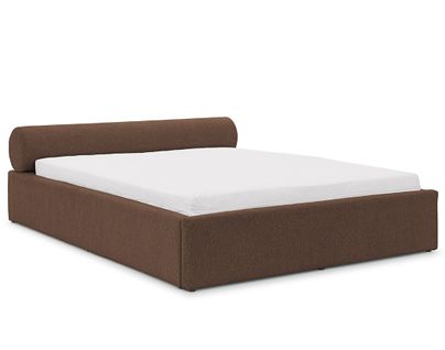 Billy - Lit Coffre - 180x200 Cm - En Tissu Texturé - Sommier Inclus